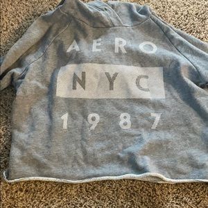 gray cropped aero hoodie